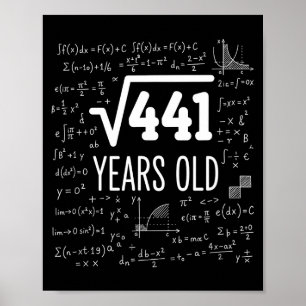 Mathematik Quadratwurzel 441 Jahre alt, Clever Mat Poster