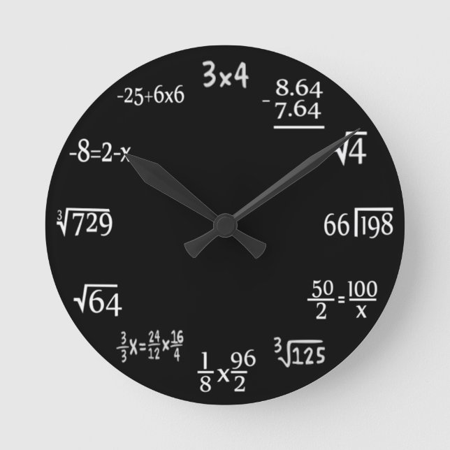 Mathematik Runde Wanduhr (Vorderseite)