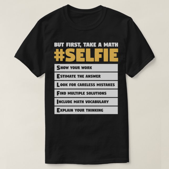 Mathematik Selfie Lehrangebot für ein Mathematik M T-Shirt (Design vorne)