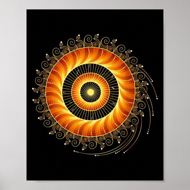 Mathematik Spirale Heilige Geometrie Fibonacci Man Poster (Vorne)