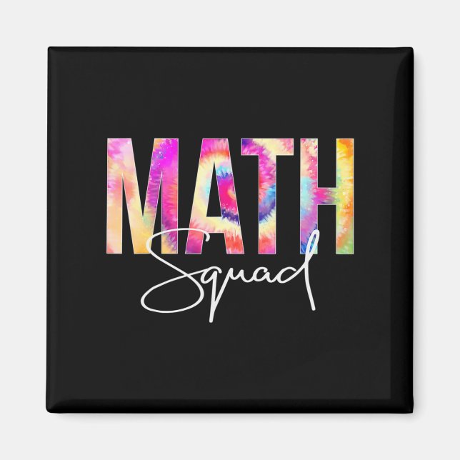 Mathematik Squad Gefärbte Krawatte zurück zur Schu Magnet (Vorne)