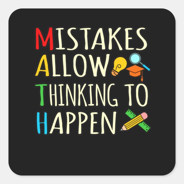 Mathematik Student Fistakes Mathematik Mathematik  Quadratischer Aufkleber (Vorderseite)