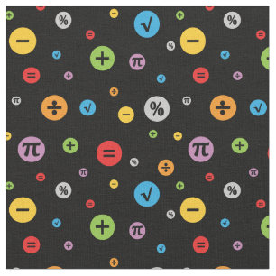 Mathematik-Symbole in farbenfrohen Zirkeln Muster  Stoff