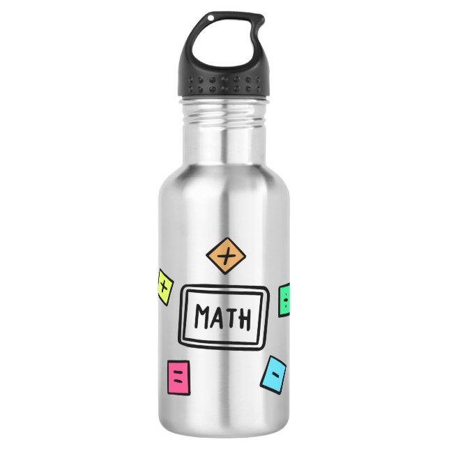 Mathematik-Symbole Schüler und Eltern Edelstahlflasche (Vorderseite)