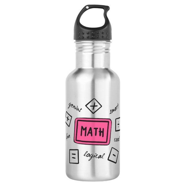 Mathematik-Symbole Schüler und Eltern Edelstahlflasche (Vorderseite)