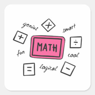 Mathematik-Symbole Schüler und Eltern Quadratischer Aufkleber