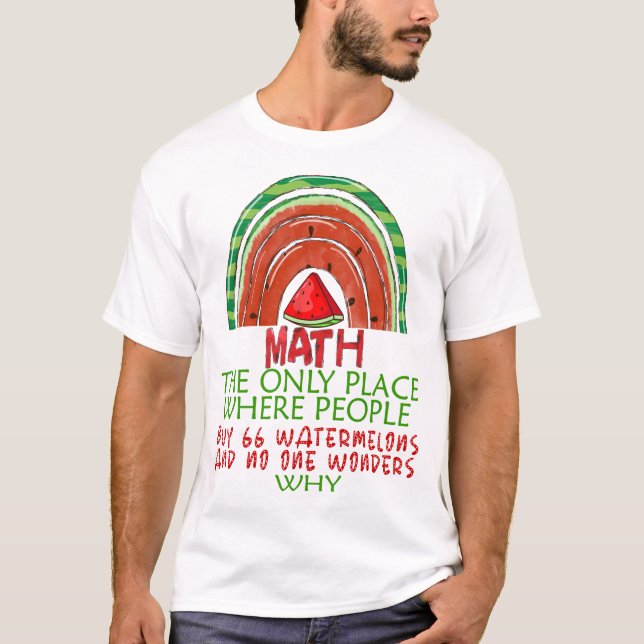 Mathematik- und Wassermelonenmathematikberechnungs T-Shirt (Vorderseite)