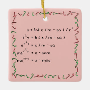 Mathematik-Weihnachtswunsch Keramikornament
