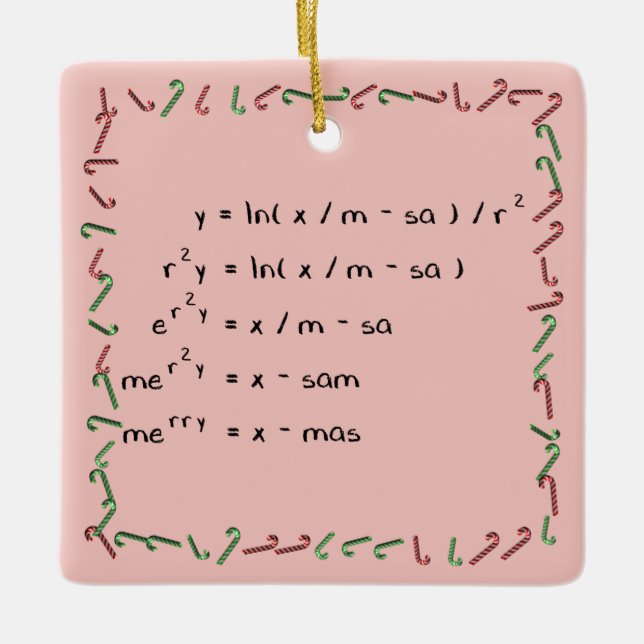 Mathematik-Weihnachtswunsch Keramikornament (Vorderseite)