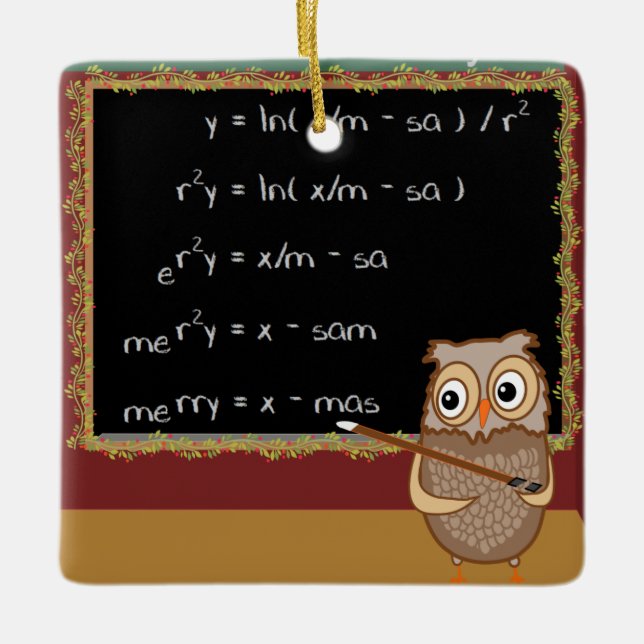 Mathematik-Weihnachtswunsch Keramikornament (Vorderseite)