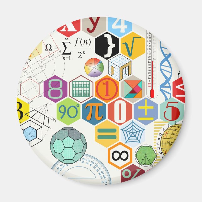 Mathematik (weiß) magnet (Vorne)