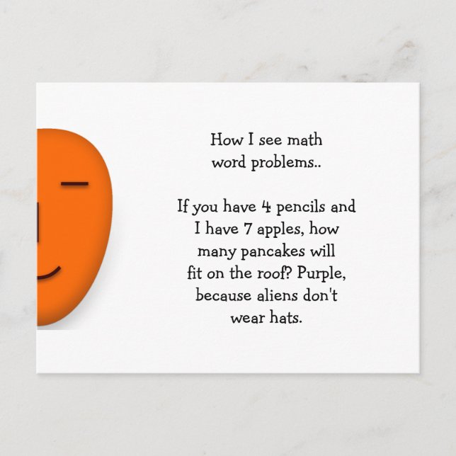 Mathematik Word Probleme.. Funny Senden Sie eine l Postkarte (Vorderseite)
