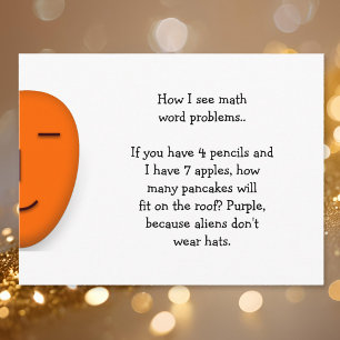 Mathematik Word Probleme.. Funny Senden Sie eine l Postkarte