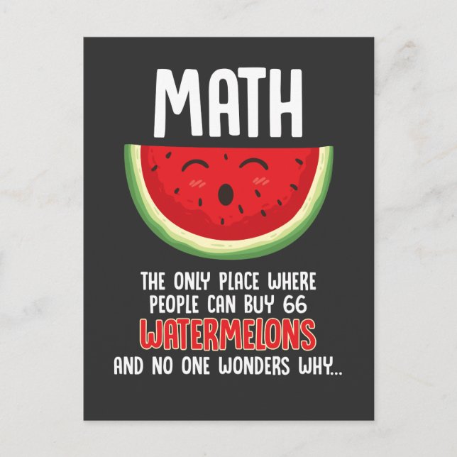 Mathematiker Berechnung Mathematiker Watermelon Postkarte (Vorderseite)