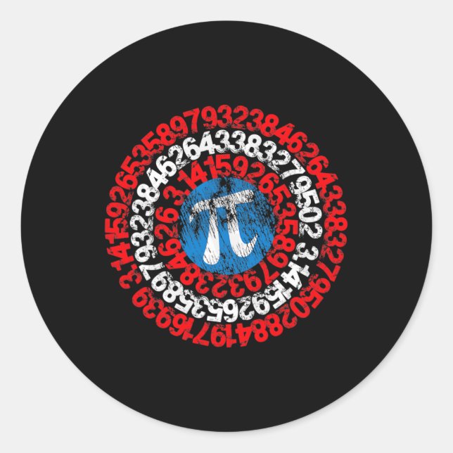 Mathematiker Captain Pi Superhero Math Nerd Geek Runder Aufkleber (Vorderseite)