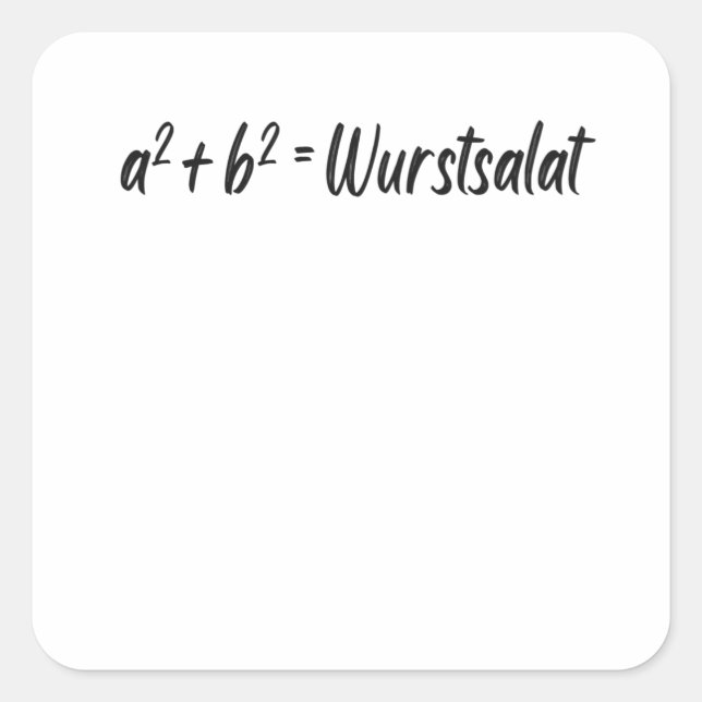 Mathematiker Spaß Spaß Quadratischer Aufkleber (Vorderseite)