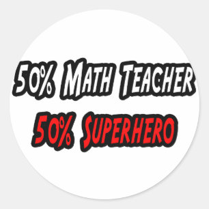Mathematiker / Superheld Runder Aufkleber