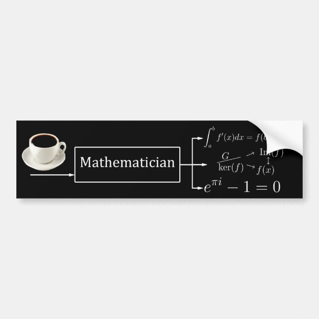 Mathematikermaschine (Schwarzes) Autoaufkleber (Vorne)