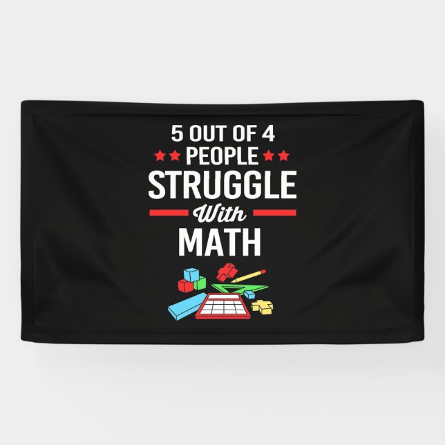 Mathematiklehrer 5 von 4 Personen Banner (Horizontal)