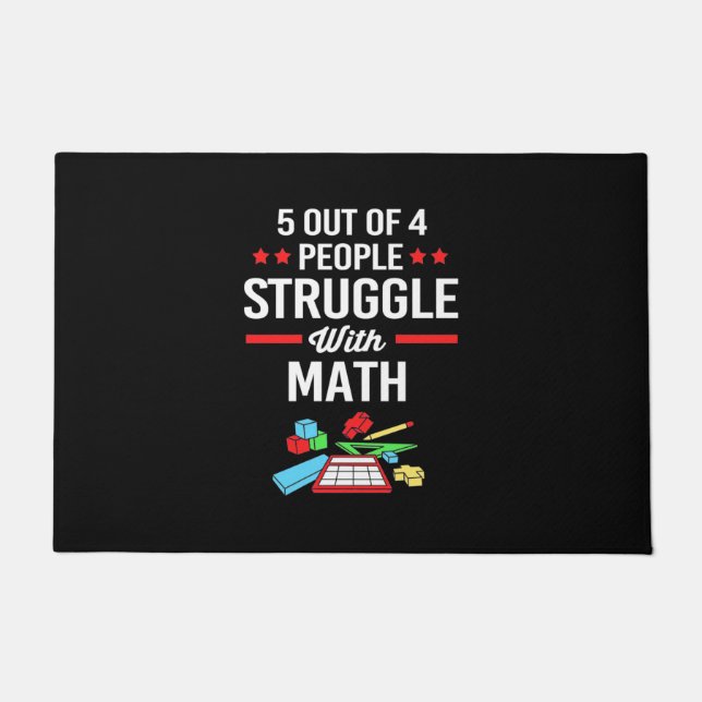 Mathematiklehrer 5 von 4 Personen Fußmatte (Vorderseite)