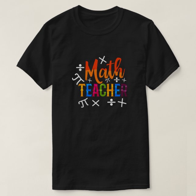 Mathematiklehrer zurück zur Schule T-Shirt (Design vorne)