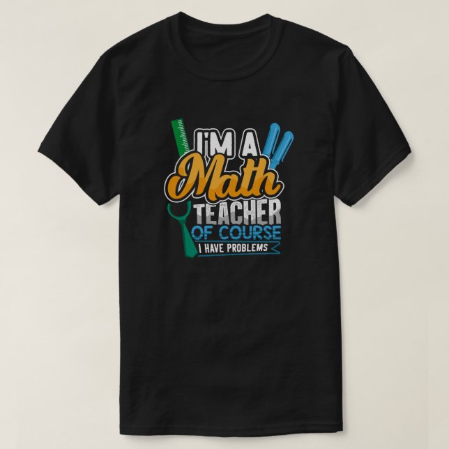 Mathematiklehrer zurück zur Schule T-Shirt (Design vorne)