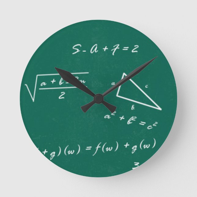 Mathematiklehrerin Algebra Geek Runde Wanduhr (Vorderseite)