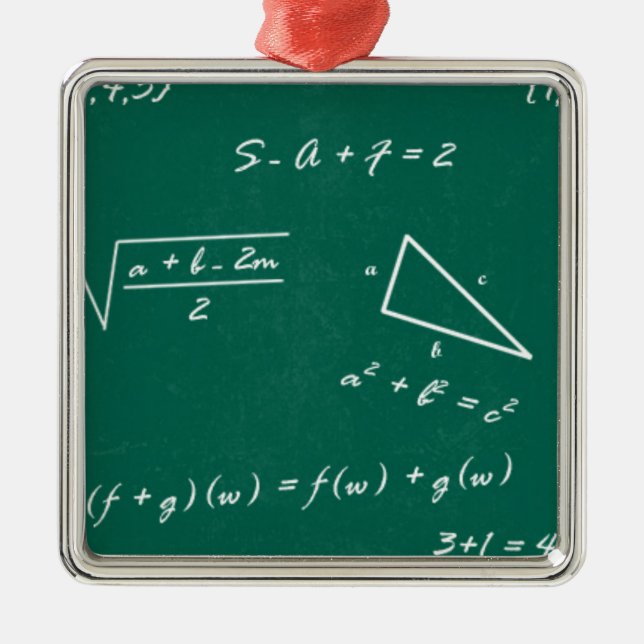 Mathematiklehrerin Algebra Geek Silbernes Ornament (Vorne)