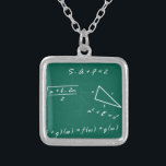 Mathematiklehrerin Algebra Geek Versilberte Kette<br><div class="desc">"Mathematiklehrerin algebra geek""zurück in die Schule" "geeky wedding"" Geek wedding "Nerd wedding" nerdy wedding ""Hipster wedding""lustige Hochzeit" "grüner Geek""grüner Nerd""Retro Hochzeit "Geek Nerd Nerdy Hipster Kunst zeichnend retro lustige gag Witze Geburtstagsgeschenk minimalistisch grüne Weiße Kreide Tutor mathlete geeky school</div>