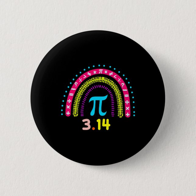 Mathematiklehrerin Rainbow 3,14 Pi Button (Vorderseite)