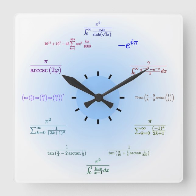 Mathematikmauer Quadratische Wanduhr (Vorderseite)