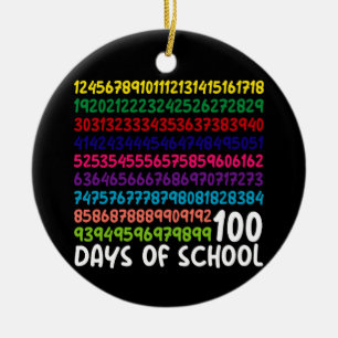 Mathematiknummern 100. Schultag Kinder Keramik Ornament