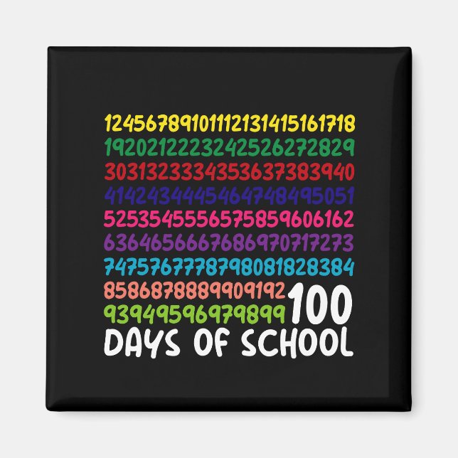 Mathematiknummern 100. Schultag Kinder Magnet (Vorne)