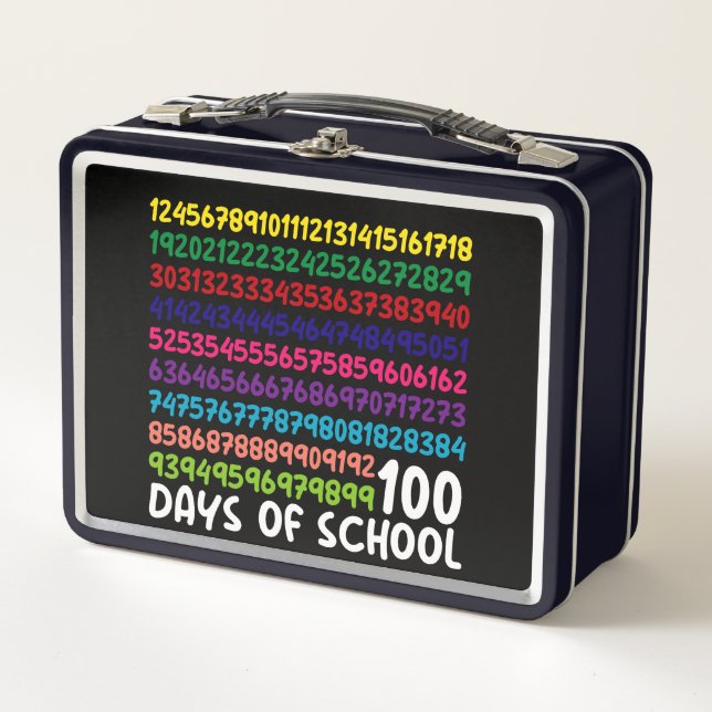 Mathematiknummern 100. Schultag Kinder Metall Brotdose (Vorderseite)