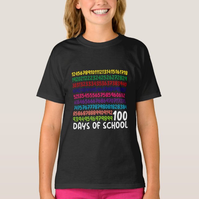 Mathematiknummern 100. Schultag Kinder T-Shirt (Vorderseite)
