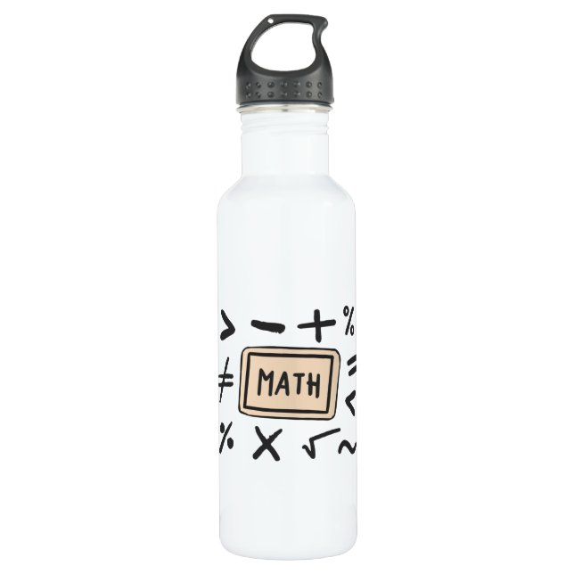 Mathematiksymbole für Studenten und Eltern Edelstahlflasche (Vorderseite)