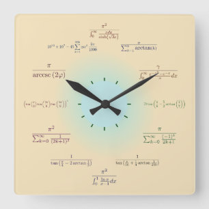 Mathematikuhr Quadratische Wanduhr