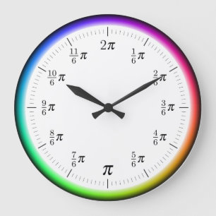 Mathematische π-Wanduhr mit Regenbogenkreis Große Wanduhr