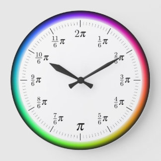 Mathematische π-Wanduhr mit Regenbogenkreis Große Wanduhr