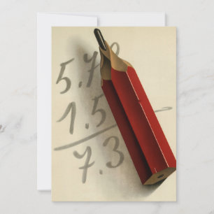 Mathematische Gleichung mit rotem Bleistift, Vinta