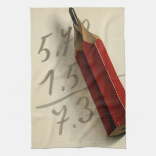 Mathematische Gleichung mit rotem Bleistift, Vinta Handtuch