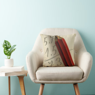 Mathematische Gleichung mit rotem Bleistift, Vinta Kissen