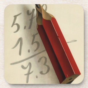 Mathematische Gleichung mit rotem Stift, Vintage-G Getränkeuntersetzer