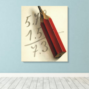Mathematische Gleichung mit rotem Stift, Vintage-G Leinwanddruck