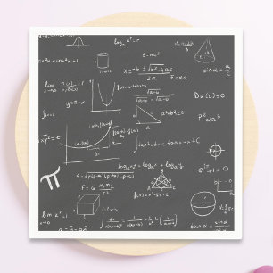 Mathematische Gleichungen, Formeln und grafisches  Serviette