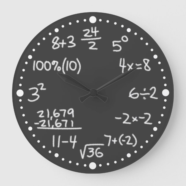 Mathematische Gleichungen Lover Black Clock Große Wanduhr (Vorderseite)