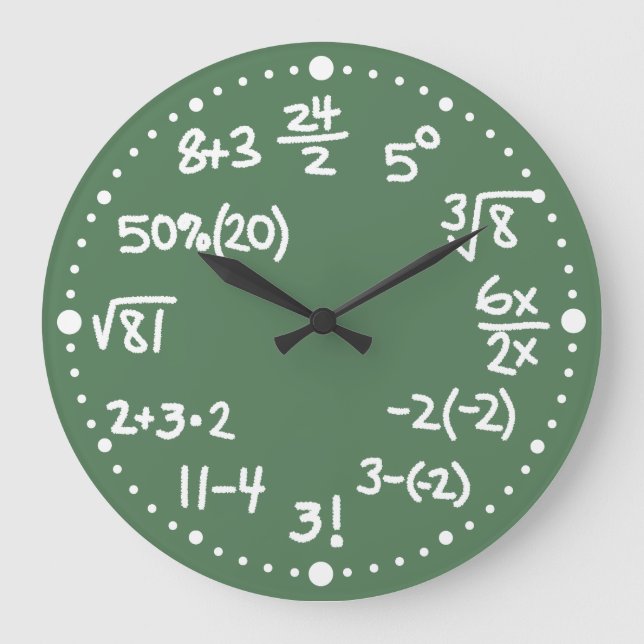 Mathematische Gleichungen Uhr Uhr Version zwei (Vorderseite)
