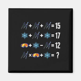Mathematische Reihenfolge des Betriebs Skifahren S Magnet