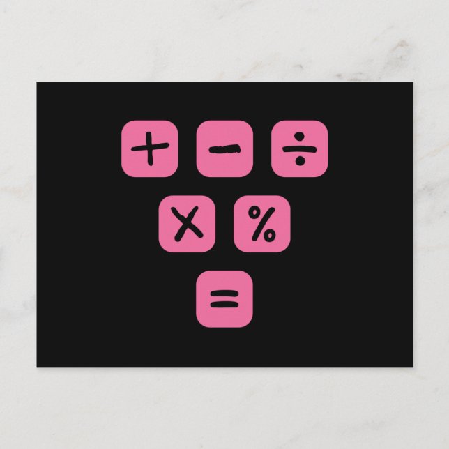 Mathematische Symbole mathematische Zeichen Postkarte (Vorderseite)