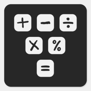 Mathematische Symbole mathematische Zeichen Quadratischer Aufkleber